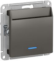 Выключатель карточный с подсветкой без рамки Systeme Electric AtlasDesign 1-кл. сталь картинка